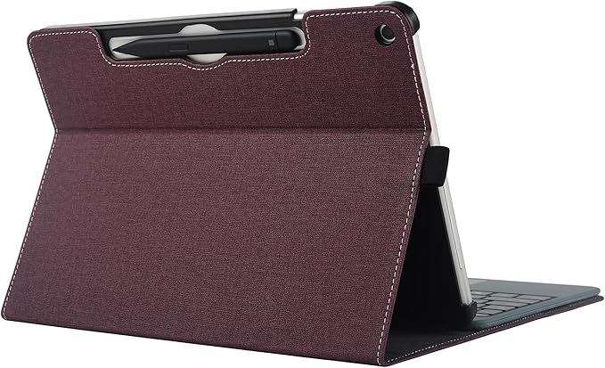 Tablet Case for 2025 New Microsoft Surface Pro 1st Edition 12-inch, PU Leather & Hard Shell Laptop Protective Cover with Multi-Angle Built-in Kickstand & Pen Holder (Wine Red)