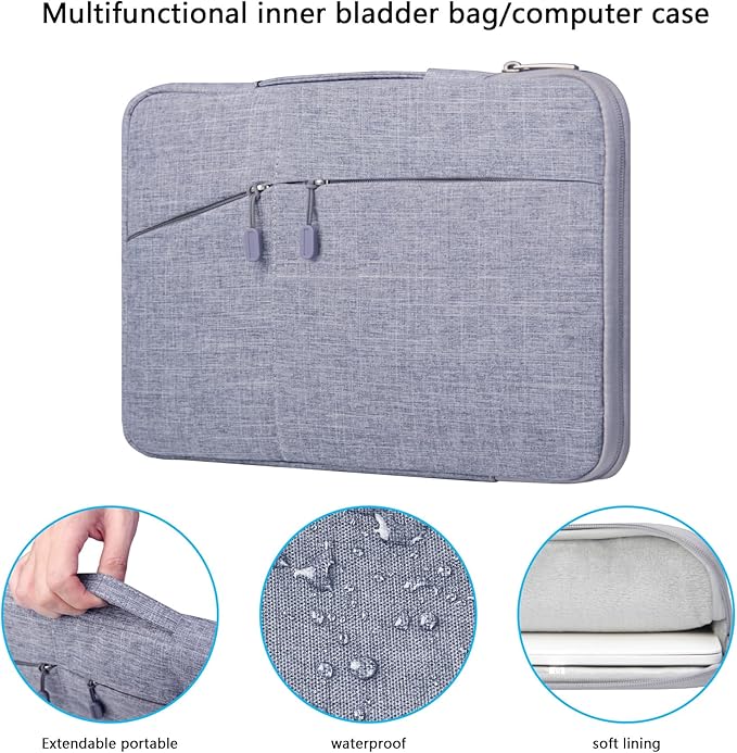 Megoo 13inch Laptop Sleeve Carry Case for Microsoft Surface Laptop 13" 2025/6 5 4 3 2 13.5"/7 13.8", Carry Sleeve Bag with Handle for 13" 14" Tablet Chromebook(Gray)