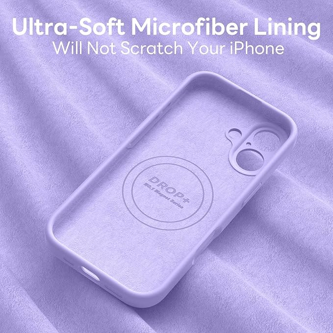 Vooii Magnetic Compatible with iPhone 17 Case (Compatible with Magsafe) (Upgraded Camera Protection) Liquid Silicone Shockproof Full Body Protective Phone Cover for Women Men, Light Purple, 6.3"