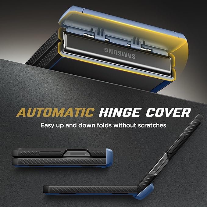 TONGATE 360° Spin Magnetic Stand for Z Flip 7 Case with Privacy Screen Protector, [Compatible with Magsafe] [Anti Spy] Full-Body Shockproof Samsung Galaxy Z Flip 7 Case with Hinge Protection, Blue