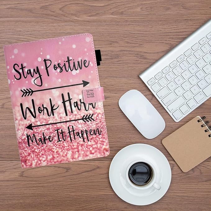 Case for Galaxy Tab A9+/A9 Plus 11 Inch 2024 (SM-X210/X216/X218), Funut PU Leather Folio Cover Multi-Angle Stand with Auto Wake/Sleep Case for Samsung Galaxy Tab A9 Plus/A9+ Tablet, Pink Stay Positive