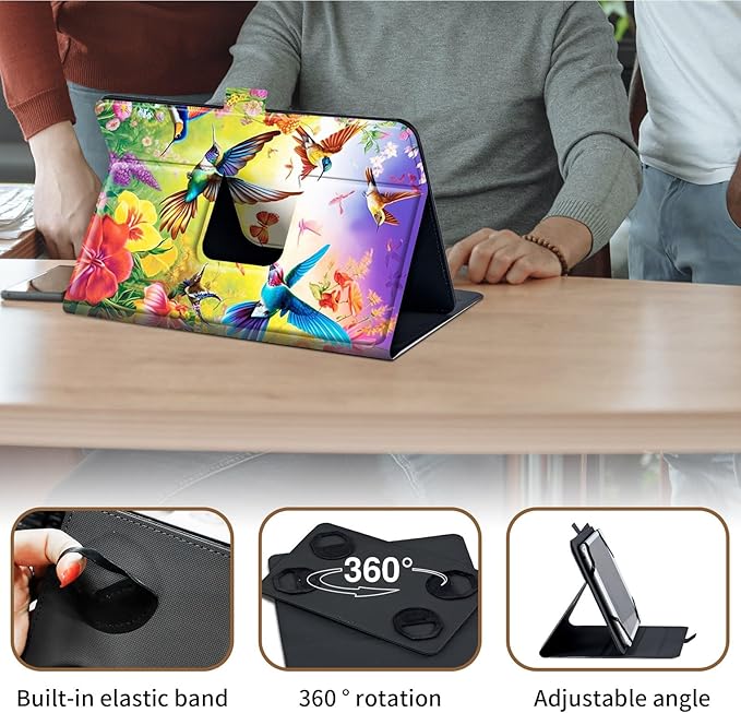 Case for Lenovo Tab P11 Pro Gen 2 11.2" 2022,Mxfdegf 360 Degree Rotating Stand and Magnetic Closure Case for 11.2 inch Lenovo Tab P11 Pro 2nd Generation,Colorful Nature Bird