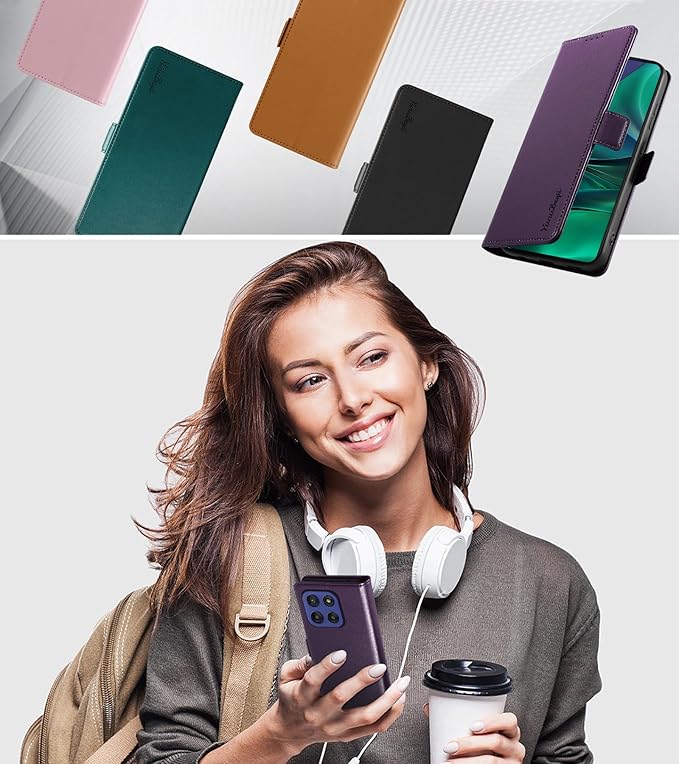 Wallet Flip Case for Moto G Stylus 5G (2025) - [RFID Blocking] Luxury PU Leather Card Holder Magnetic Phone Cover with Kickstand,Shockproof Protective Case,Purple