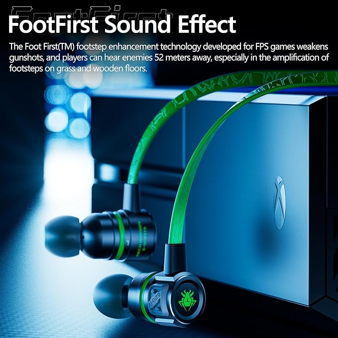 Gaming Earbuds Wired, USB C & 3.5mm Dual Plug in Ear Headphones with Mic and Volume Control for Small Ears, Stereo Bass Noise Isolating Earphones for PC/PS4/PS5/Xbox Series/Switch/Sleep/Sport/Workout