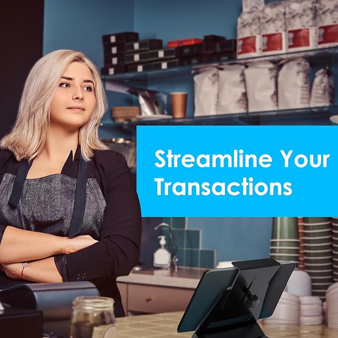 Kiosk Stand Compatible with iPad – Universal Tablet Holder 8-13 Inch, 360 Rotate, Anti-Theft Lock, Desk Accessories, PreDrilled Mounting Holes - Office Desk Accessories, Checkout, Black