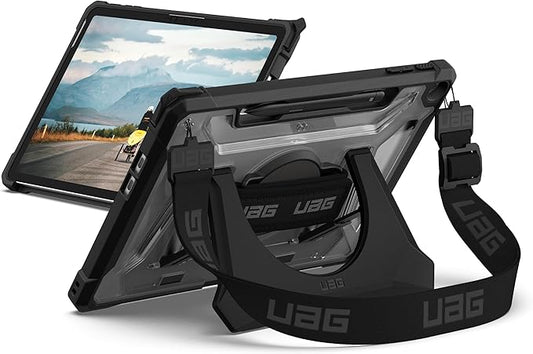 URBAN ARMOR GEAR UAG Designed for Microsoft Surface Pro 1st Edition 12" Case - Rugged Protective Cover with Multi-Angle Built-in Kickstand Pen Holder Hand Strap & Shoulder Strap, Plasma Ice/Black