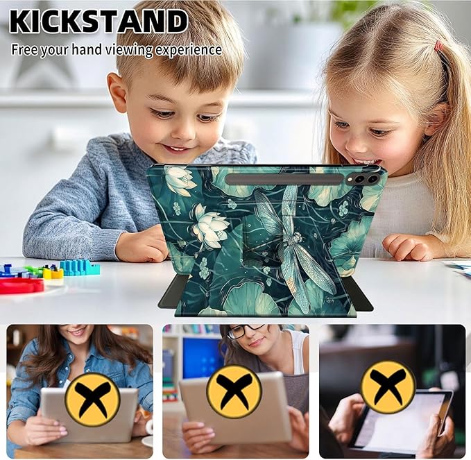 Case for Samsung Galaxy Tab S10 Ultra/Tab S9 Ultra 14.6-Inch, 360 Degree Rotating Folio Stand Smart Cover for Galaxy Tab S10 Ultra/ S9 Ultra 14.6'', Auto Sleep/Wake, Dragonfly 2