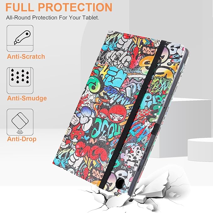 for Samsung Galaxy Tab A9 Plus Case Multiangle Stand for Samsung Tab A9 Plus Tablet Case 11 Inch SM-X210/SM-X216/SM-X218,Graffiti