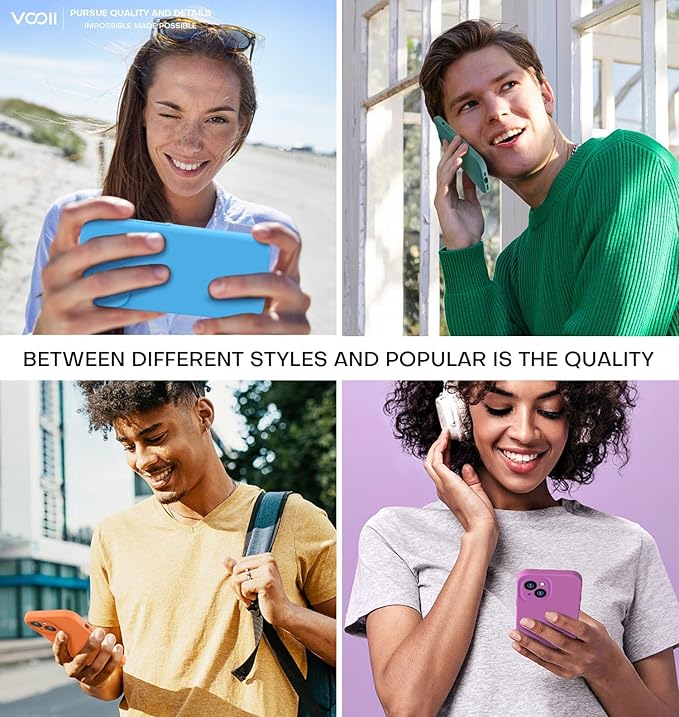 Vooii Compatible with iPhone 13 Case, Liquid Silicone Upgrade [Camera Protection] [Soft Anti-Scratch Microfiber Lining] Shockproof Phone Case for iPhone 13 6.1 inch - Blue