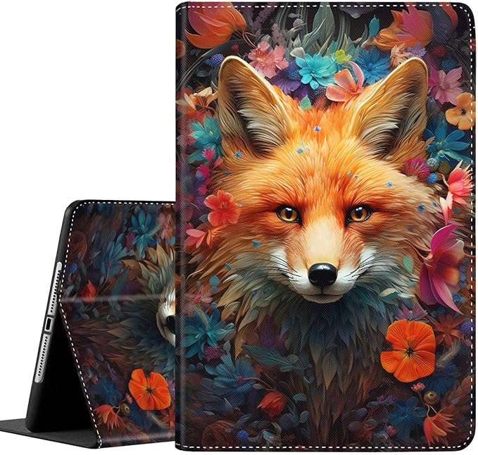Case for Galaxy Tab A9 Plus ， Auto Sleep/Wake Multi-Angle Viewing Slim Folio Stand Cover for Samsung Galaxy Tab A9+/A9 Plus 11 Inch 2023 (SM-X210/X216/X218), Fox with Flowers