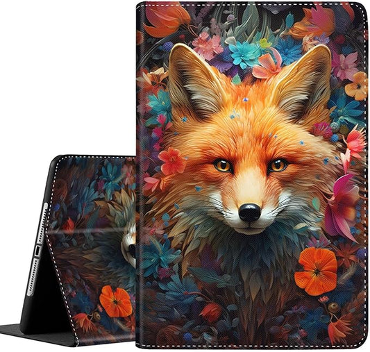 Case for Galaxy Tab A9 Plus ， Auto Sleep/Wake Multi-Angle Viewing Slim Folio Stand Cover for Samsung Galaxy Tab A9+/A9 Plus 11 Inch 2023 (SM-X210/X216/X218), Fox with Flowers