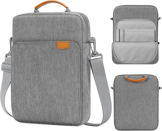 MoKo 13.3-14 Inch Laptop Sleeve Bag Fits MacBook Pro M3/M2 14" 2023, MacBook Pro 13" M2, New MacBook Air 13.6" M3/M2 2024/2022,Tab S8 Ultra 14.6",Handle Carrying Case with Shoulder Strap, Dark Gray