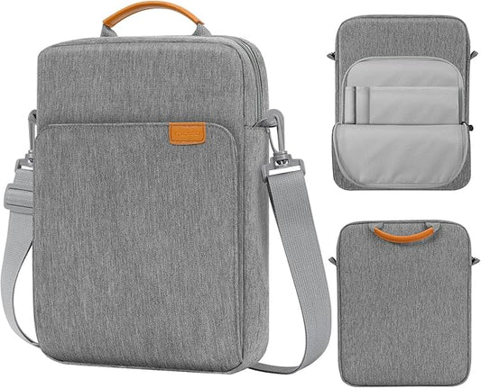 MoKo 13.3-14 Inch Laptop Sleeve Bag Fits MacBook Pro M3/M2 14" 2023, MacBook Pro 13" M2, New MacBook Air 13.6" M3/M2 2024/2022,Tab S8 Ultra 14.6",Handle Carrying Case with Shoulder Strap, Dark Gray