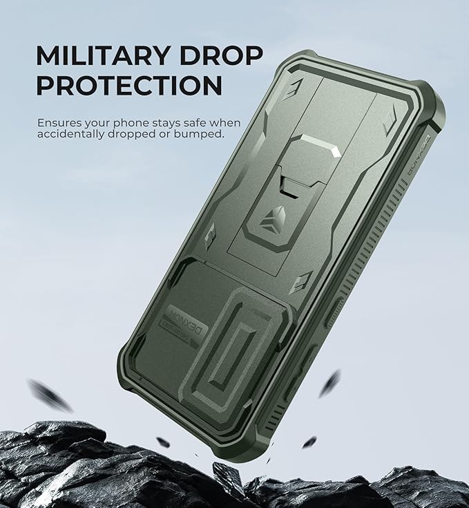 Dexnor for Samsung Galaxy S24 Case with Built-in Slide Camera Cover & Screen Protector & Kickstand, Heavy-Duty Shockproof Rugged Case Full-Body Bumper Protective Cover for Galaxy S24 (2024),Army Green