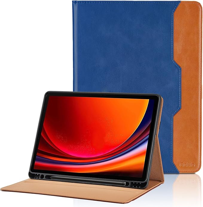 Case for Samsung Galaxy Tab S10 Plus 2024/S9 FE+/S9 Plus 12.4 Inch 2023 - Model SM-X820/X826B/X610/X616B/X810/X816B with S Pen Holder and Pocket, PU Leather Folio Stand Cover Auto Wake/Sleep, Blue