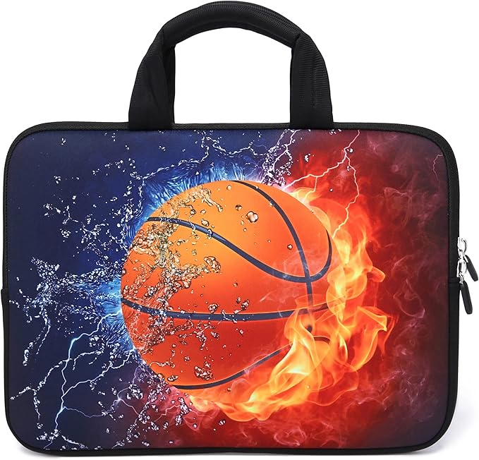 11" 11.6" 12" 12.1" 12.5" inch Laptop Carrying Bag Chromebook Case Notebook Ultrabook Bag Tablet Cover Neoprene Sleeve Fit Apple MacBook Air Samsung Google Acer HP DELL Lenovo Asus(Basketball Fire)