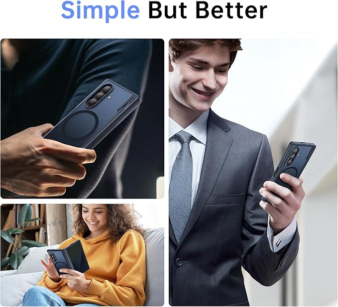 MOBOSI Magnetic for Z Fold 7 Case with Privacy Screen Protector, Compatible with Magsafe, Full-Body Slim Coverage Hinge Protection, Shockproof Phone Cover for Samsung Galaxy Z Fold7, Jet Black