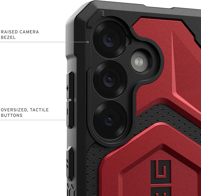URBAN ARMOR GEAR UAG for Samsung Galaxy S25 Case 6.2" Monarch Pro - Compatible with Magnetic Charging Premium Rugged Military Drop Tested Protective Cover, Crimson