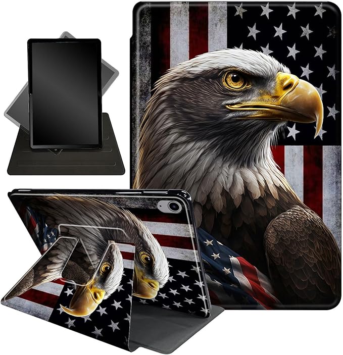 Case for Lenovo Tab P11 Plus Case 2021 (TB-J616F / J616X), 360 Degree Rotating Folding Stand,with Auto Sleep/Wake Case for Lenovo Tab P11 11” 2020 (TB-J606F TB-J606X),American Flag Eagles