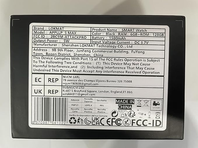 LOKMAT 4G Smart Watch, 6GB+128GB Android Smartwatch Phone Call, 2.4" Large Screen Sport Watch 1500mAh Dual Camera WiFi Bluetooth GPS Smart Watches for Men