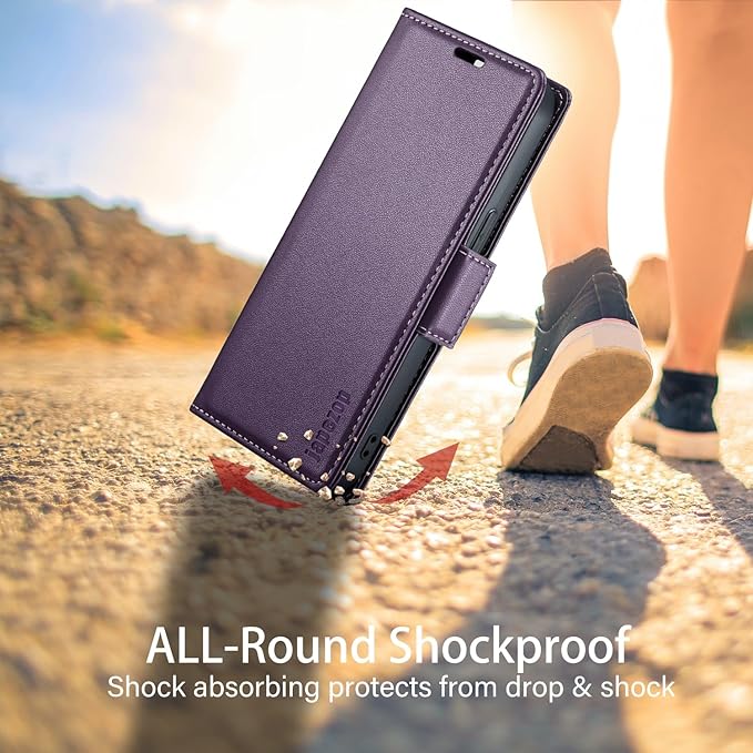 japezop iPhone 15 5G Wallet Case with [RFID Blocking],Card Holder Kickstand Magnetic,Leather Flip Case Wallet for iPhone 15 5G 6.1 Inch (Fashion Purple)