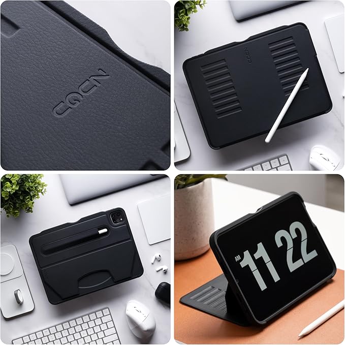 ZUGU Case iPad Pro 11 Inch Case, 1st/2nd/3rd/4th Generation 2018/2020/2021/2022, Slim Protective Cover, Wireless Apple Pencil Charging, Convenient Magnetic Stand. Sleep/Wake Cover, Stealth Black