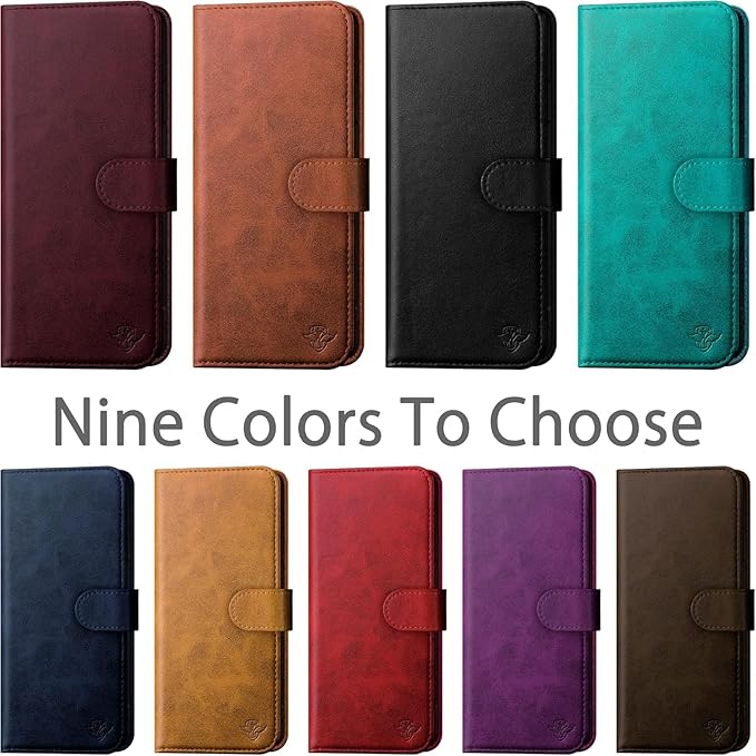 Compatible with Samsung Galaxy S25 Ultra Genuine Leather Wallet case【RFID Blocking】【4 Credit Card Holder】【Real Leather】 Flip Folio Book Phone case Cover Women Men for S25 Ultra case Black