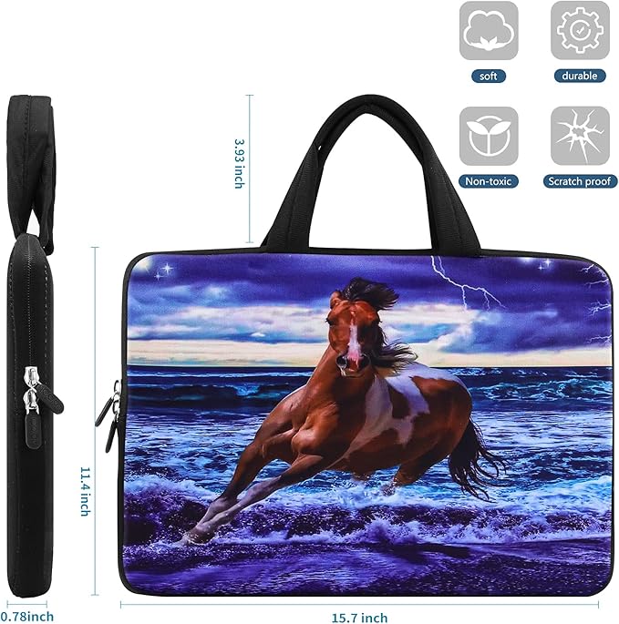 iColor 14 15 15.4 15.6 inch Laptop Handle Bag Computer Protect Case Pouch Holder Notebook Sleeve Neoprene Cover Soft Carring Case for MacBook Dell Lenovo Toshiba HP Chromebook ASUS Acer Horse ICB-04