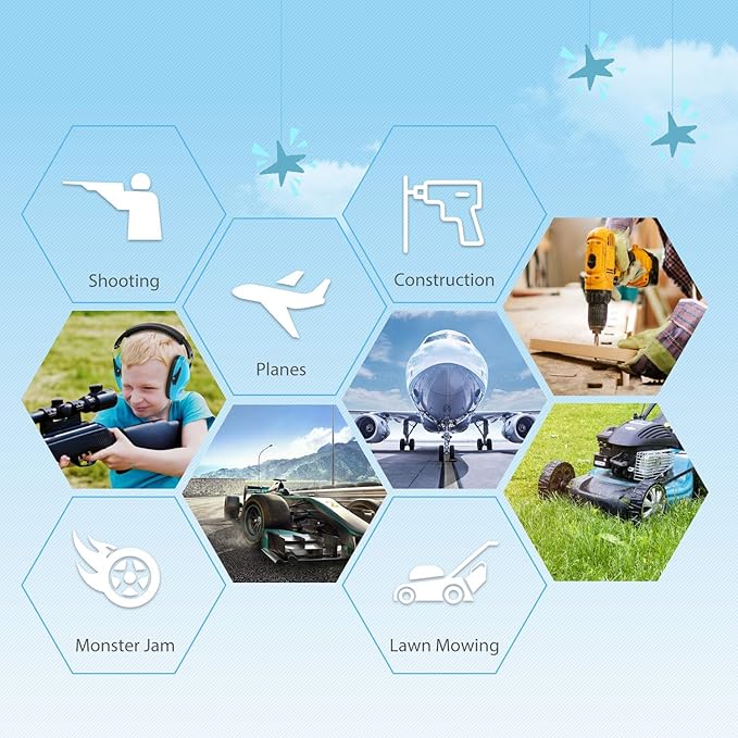 Dr.meter Ear Muffs for Noise Reduction: SNR27.4 Noise Cancelling Headphones for Autism with Adjustable Headband - Kids Ear Protection for Monster Jam, Fireworks, Concerts and Football Game - Blue