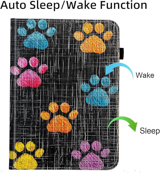 Case for Samsung Galaxy Tab A9 Plus/A9+ 5G 11 Inch 2023 Model (SM-X210/X216/X218),Card Slot PU Leather TPU Case Pen Holder Auto Wake Sleep,Colorful Paw