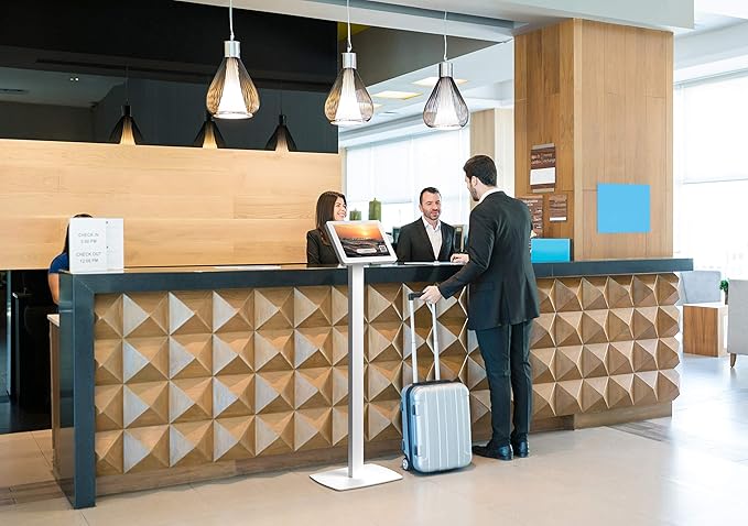 Thin Floor Stand - CTA Tall Standing 360 Degree Kiosk Display Tablet Holder with Charger Access & Lock for iPad 11 (A16) - Pro 11-inch M4 - Air 11-inch M3- iPad 10th Gen - Galaxy Tab & More Tablets