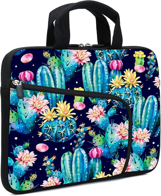 11.6" 12.2 inches Laptop sleeve Chromebook Case Ultrabook Case Notebook Sleeve Tablet Case Neoprene Handle Sleeve for Men Women, Two pockets Fit Apple MacBook Air Samsung Acer HP DELL(Cactus)