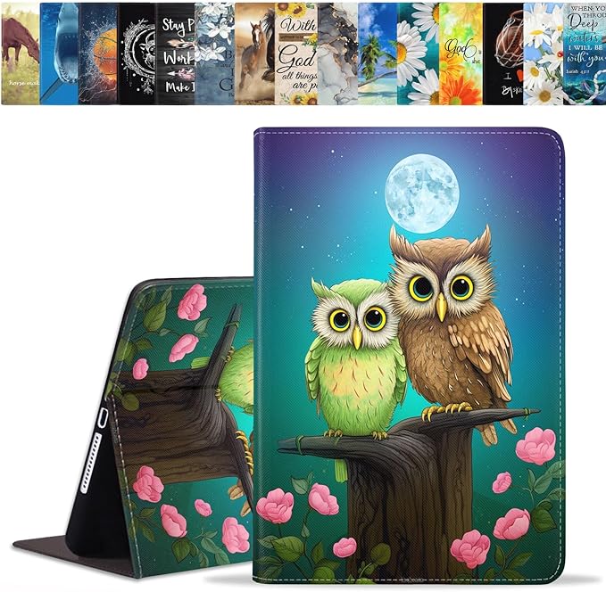 Case for Samsung Galaxy Tab A9 Plus 11 Inch 2023 Model (SM-X210/X216/X218), Slim Lightweight PU Leather Stand Cover with Auto Wake/Sleep, Owl