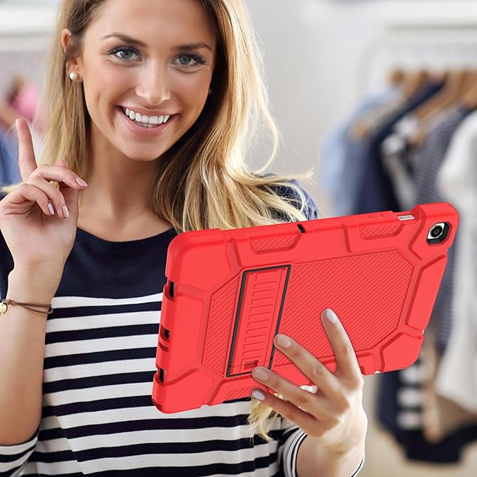 Rantice Case for Samsung Galaxy Tab A9+ 11”, Heavy Duty Shockproof Rugged Protective Case with Kickstand for Samsung Galaxy Tab A9+ / A9 Plus 11” 2023 (SM-X210/X216/X218), Red+Black