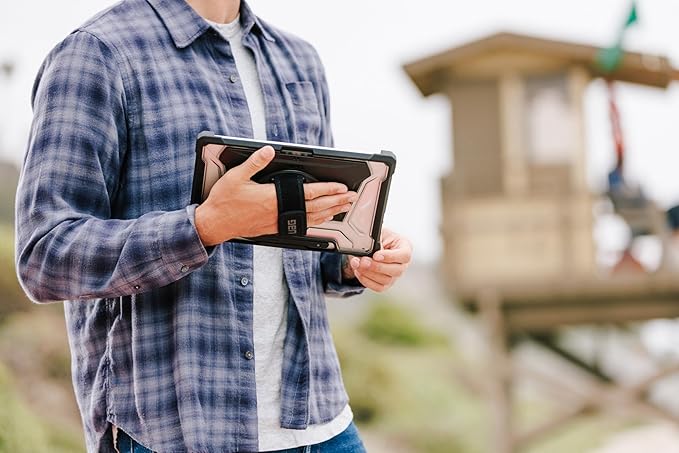 URBAN ARMOR GEAR UAG Designed for Microsoft Surface Pro 1st Edition 12" Case - Rugged Protective Cover with Multi-Angle Built-in Kickstand Pen Holder Hand Strap & Shoulder Strap, Plasma Ice/Black