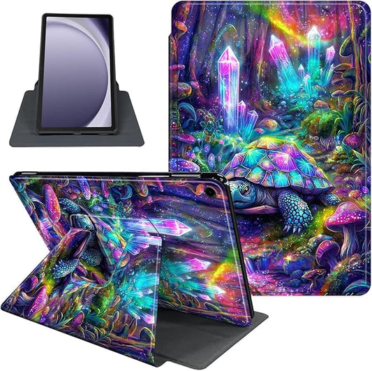 Case for Samsung Galaxy Tab A9+/A9 Plus 11 Inch 2023 Tablet Case, 360 Degree Rotating Folio Stand Smart Cover for Galaxy Tab A9+ Tablet SM-X210/X216/X218, Auto Sleep/Wake, Crystal Turtle