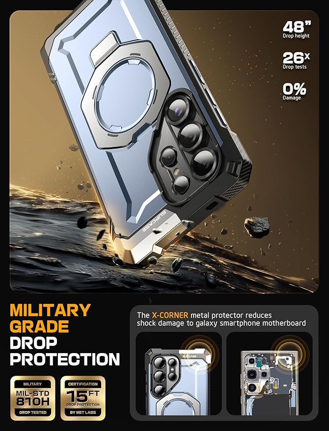 SUPCASE for Samsung Galaxy S25 Ultra Case with Stand (Unicorn Beetle Grip), [S Pen Friendly] [Compatible with MagSafe] [Military-Grade Protection] Magnetic Phone Case for S25 Ultra 6.9 Inch, Tilt