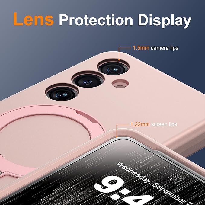 Designed for Samsung Galaxy S25 Plus Case with Magnetic Ring Stand [Compatible with Mag-Safe][Military Grade Drop Protection][Build in Kickstand] S25+ Phone Case 6.7",Rose Gold