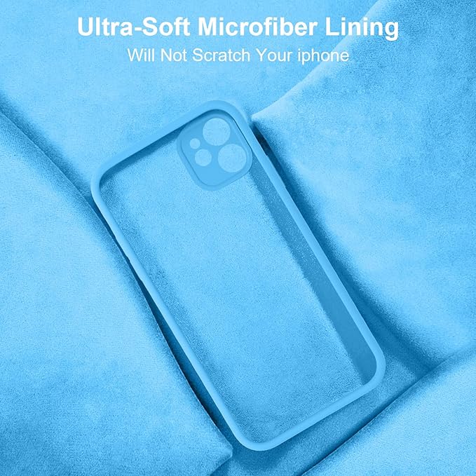 Vooii Compatible with iPhone 11 Case, Upgraded Liquid Silicone with [Flat Edges] [Camera Protection] [Soft Anti-Scratch Microfiber Lining] Phone Case for iPhone 11 6.1 inch - Blue