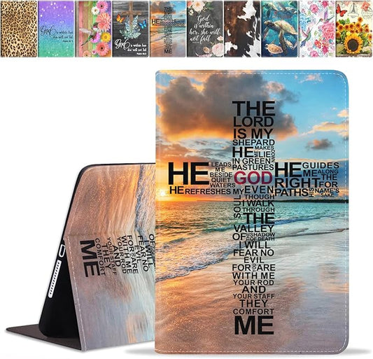 Case for Samsung Galaxy Tab A7 10.4 inch 2022/2020 (SM-T500/T503/T505/T507/T509), Premium PU Leather Stand Folio Cover with Auto Sleep/Wake, God Jesus Christian Cross