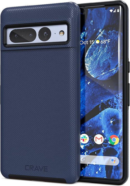 Crave Dual Guard for Google Pixel 7 Pro Case, Shockproof Protection Dual Layer Case for Google Pixel 7 Pro - Navy