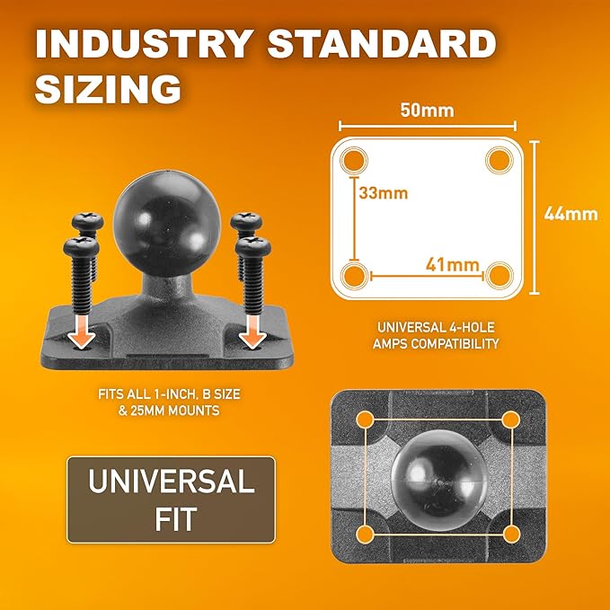 iBOLT TabDock Bizmount AMPs - Heavy Duty Drill Base Mount for All 7" - 10" Tablets- Great for Commercial Vehicles, Trucks, and Wall Mounting- Features 1 inch / 25mm Ball Joint