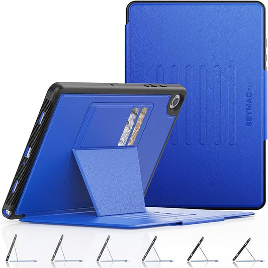 SEYMAC stock Case for Samsung Galaxy Tab A9+ Plus 11'', Auto Sleep/Wake Case with Magnetic Multi-Angles Stand, Card Slot for Galaxy Tab A9+/ A9 Plus 11'' SM-X210/X216/X218, (Blue)