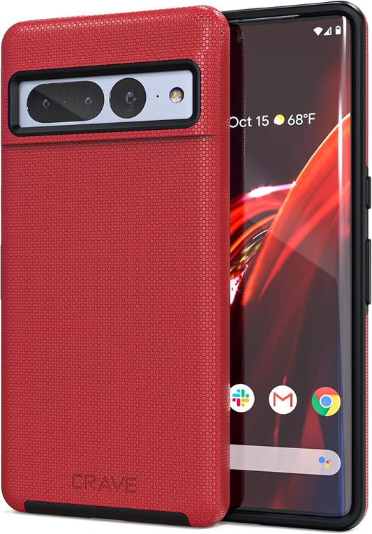 Crave Dual Guard for Google Pixel 7 Pro Case, Shockproof Protection Dual Layer Case for Google Pixel 7 Pro - Red