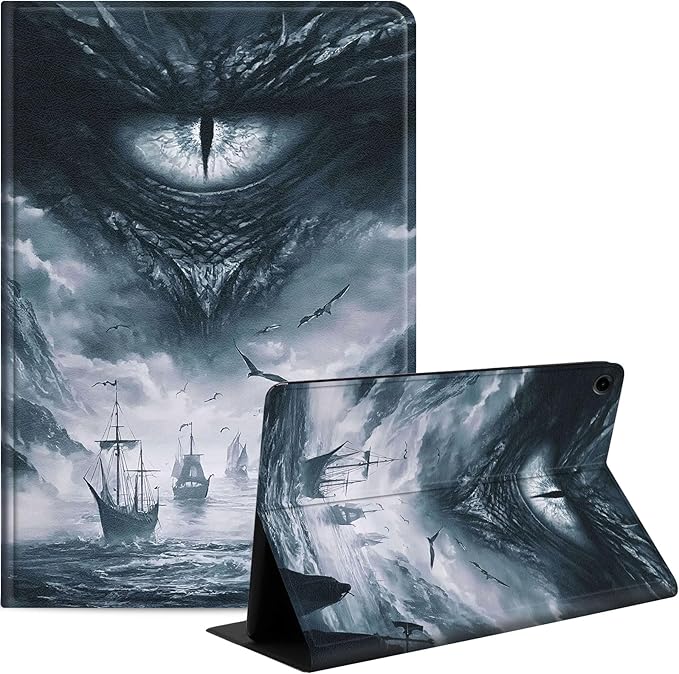 Case for Samsung Galaxy Tab A9 8.7-Inch 2023, Slim PU Leather Stand Cover with Auto Wake/Sleep, Multi-Angle Viewing & Shockproof, Eye of a Dragon