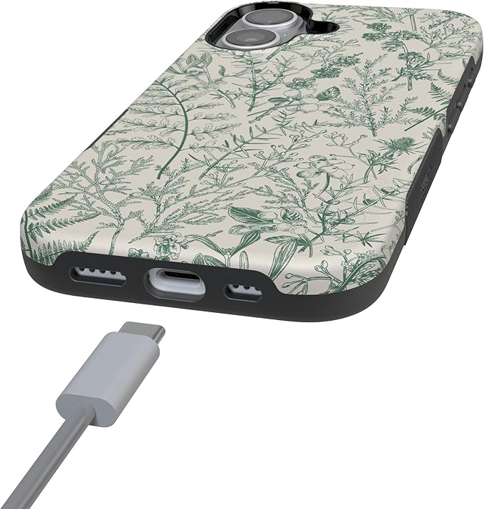 Casely iPhone 17 Case | Sage Garden | Green Floral | Compatible with MagSafe | Bold Protective Design