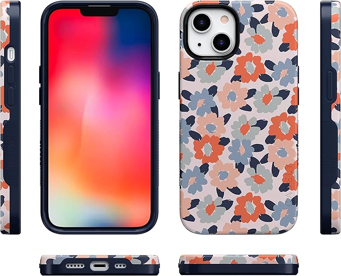 Casely iPhone 14 Case | Field of Flowers | Pastel Floral | Compatible with MagSafe | Bold Protective Design