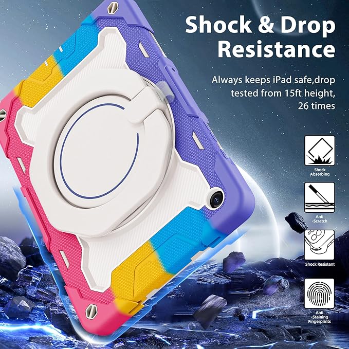 ROISKIN Case for Galaxy Tab A9 Plus 5G/ A9+ 11 Inch with HD Screen Protector & Shoulder Strap,Heavy Duty Military Case for Samsung Galaxy A9 Plus SM-X210/X216/X218 - Rotating Stand for Kids