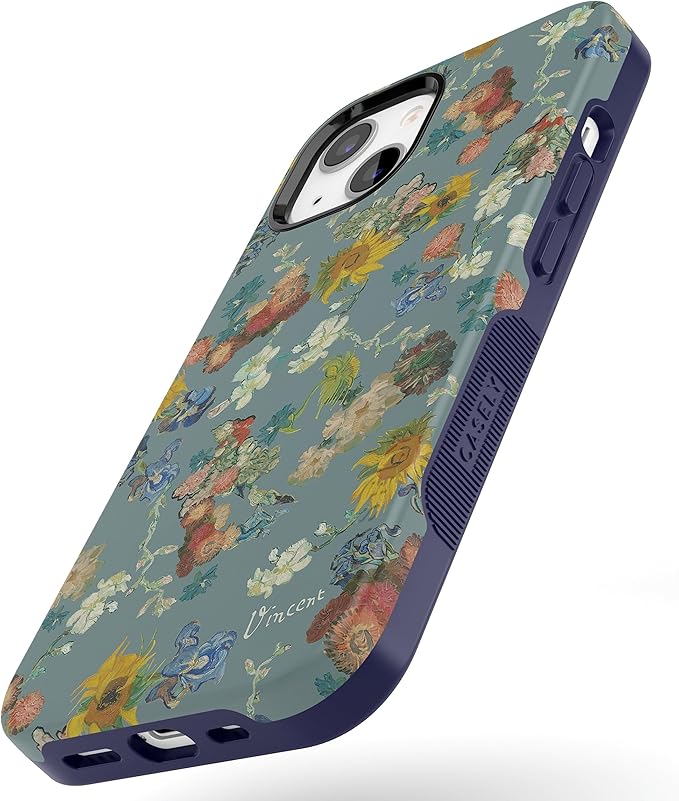 Casely iPhone 14 Case | Van Gogh's Flowers | 50th Anniversary | Compatible with MagSafe | Bold Protective Design