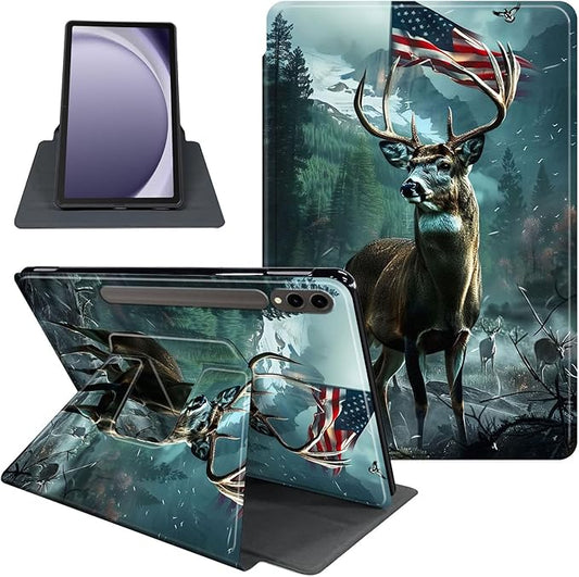 Case for Samsung Galaxy Tab S10 Ultra/Tab S9 Ultra 14.6-Inch, 360 Degree Rotating Folio Stand Smart Cover for Galaxy Tab S10 Ultra/ S9 Ultra 14.6'', Auto Sleep/Wake, Deer 2